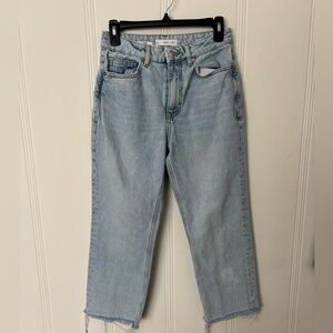 Mango Light Wash Cropped Jeans